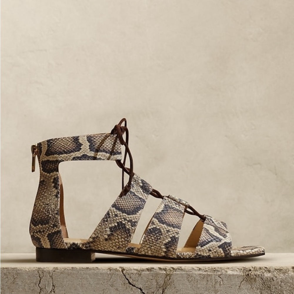 Banana Republic Snakeskin Lace-Up Sandals